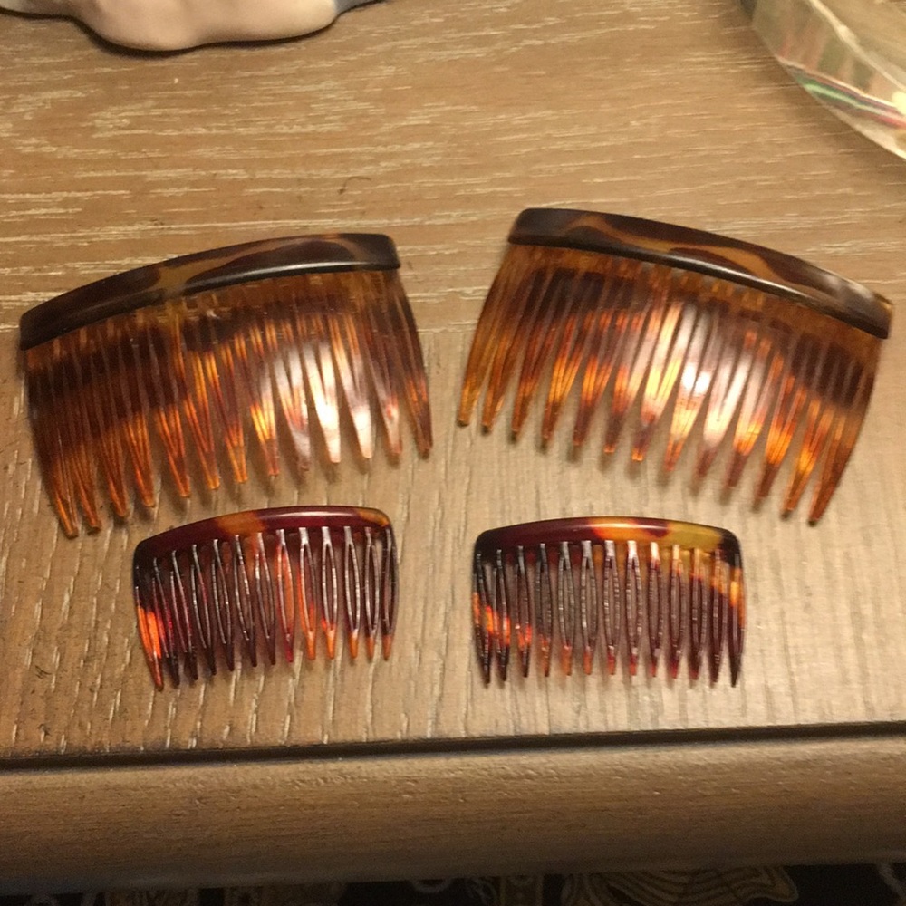 Brown comb hair set of 4